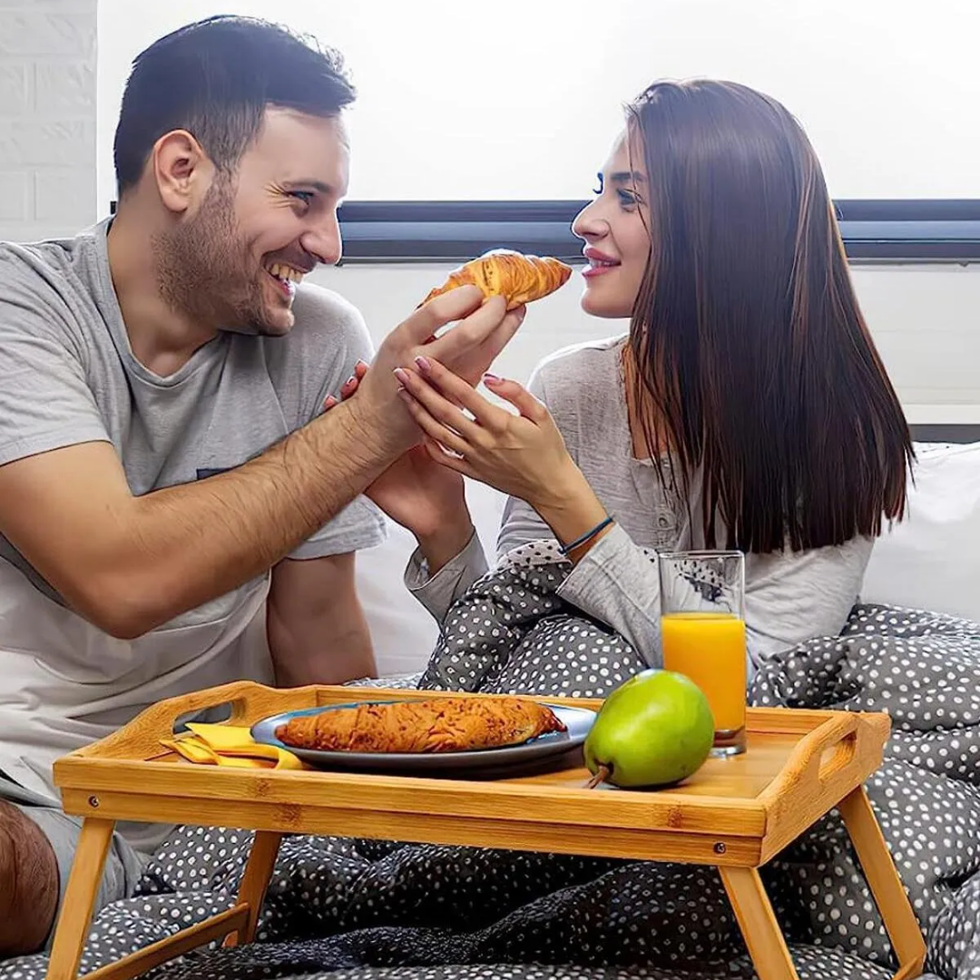 Folding Leg Bamboo Bed Enjoyment Tray Atelier Casa