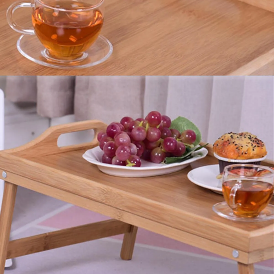 Folding Leg Bamboo Bed Enjoyment Tray Atelier Casa