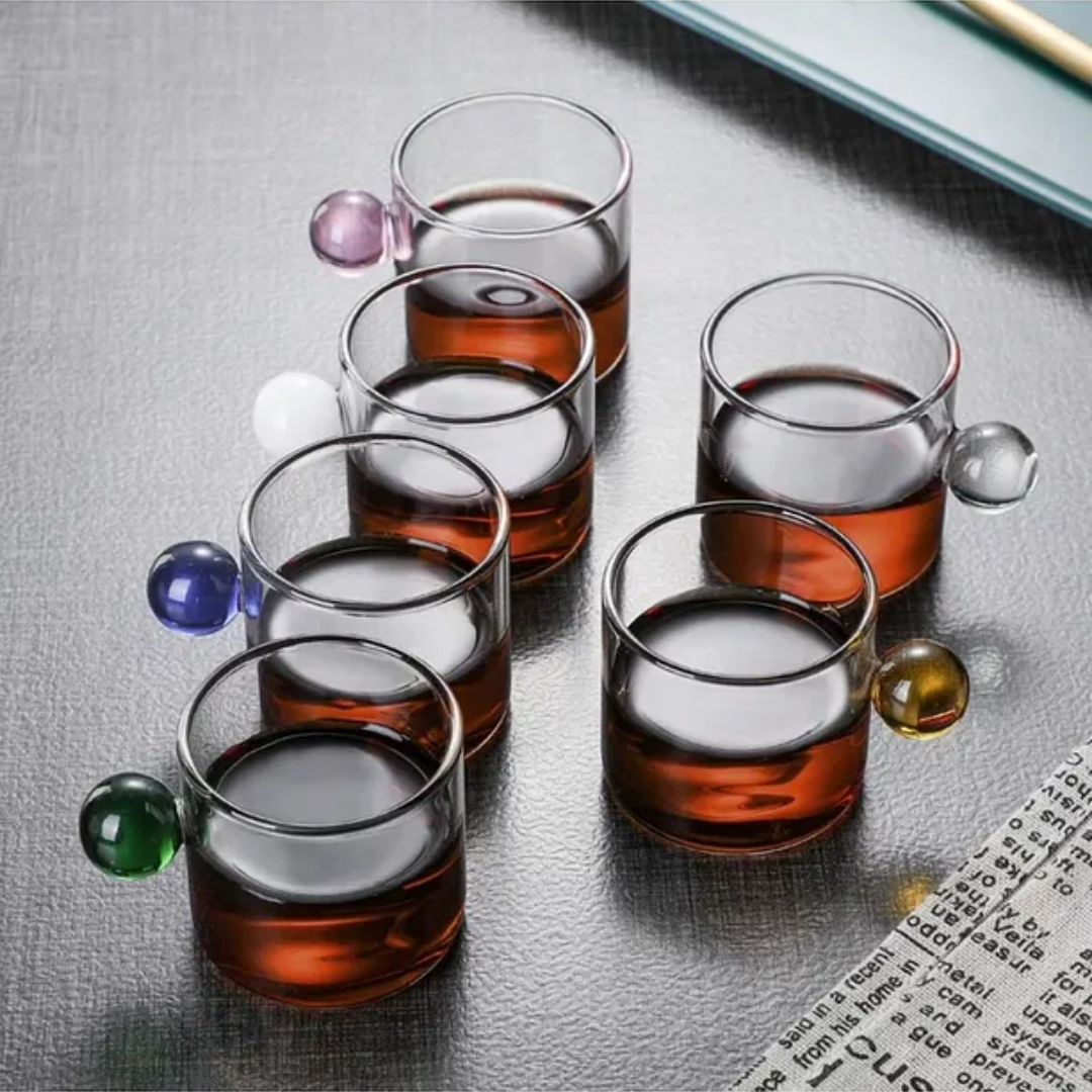 6 Heat-Resistant Grape Model Borosilicate Cocktail Coffee Glasses