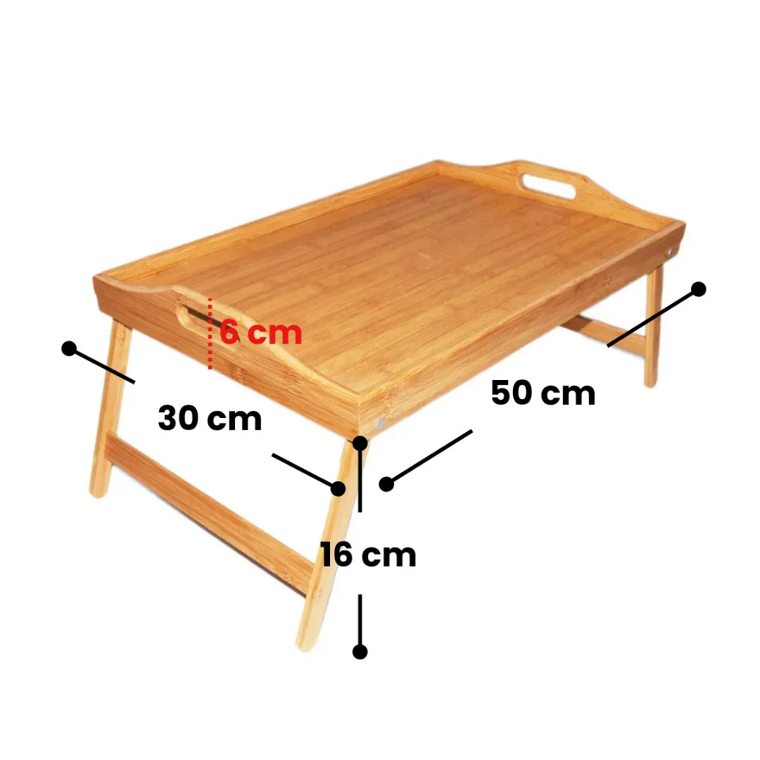 Folding Leg Bamboo Bed Enjoyment Tray Atelier Casa