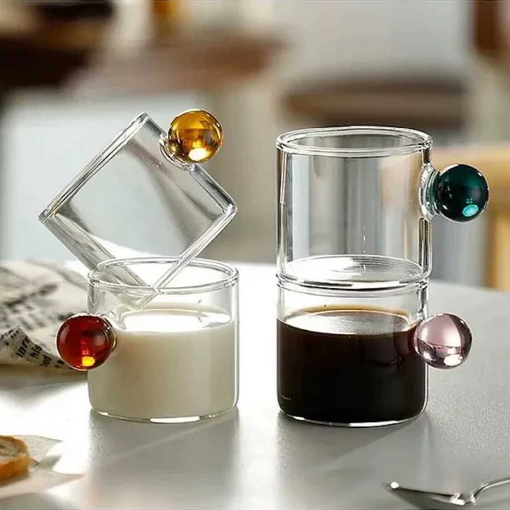 6 Heat-Resistant Grape Model Borosilicate Cocktail Coffee Glasses