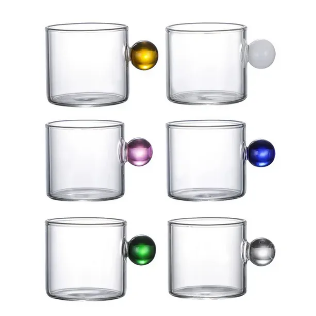 6 Heat-Resistant Grape Model Borosilicate Cocktail Coffee Glasses