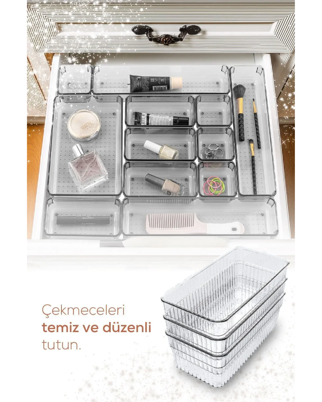 12-Piece Cabinet - Drawer Jewelry and Makeup Organizer