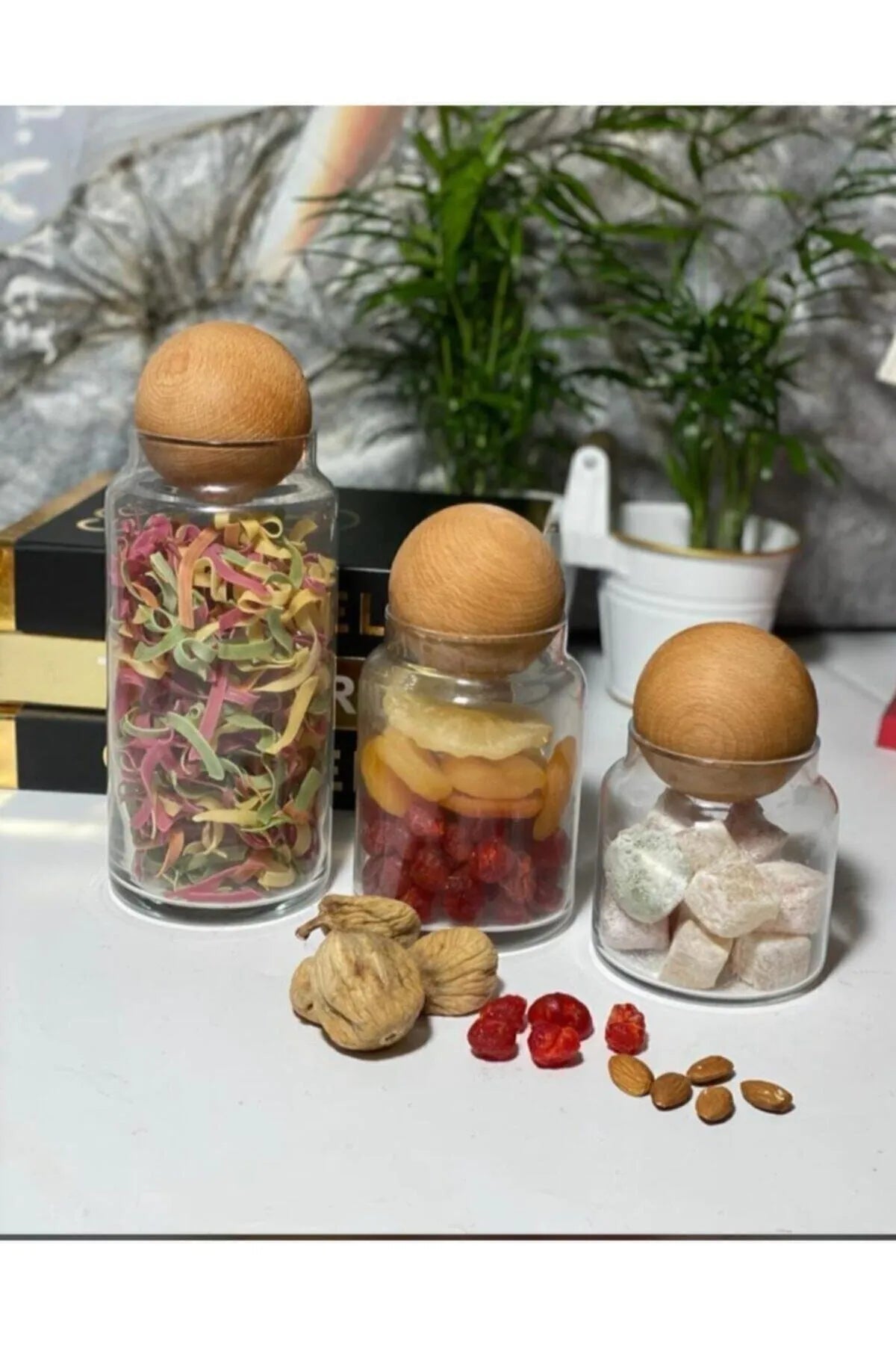 Top Lid Spice Set Spice Jar Set Lid Storage Container Set of 3 AtelierCasa