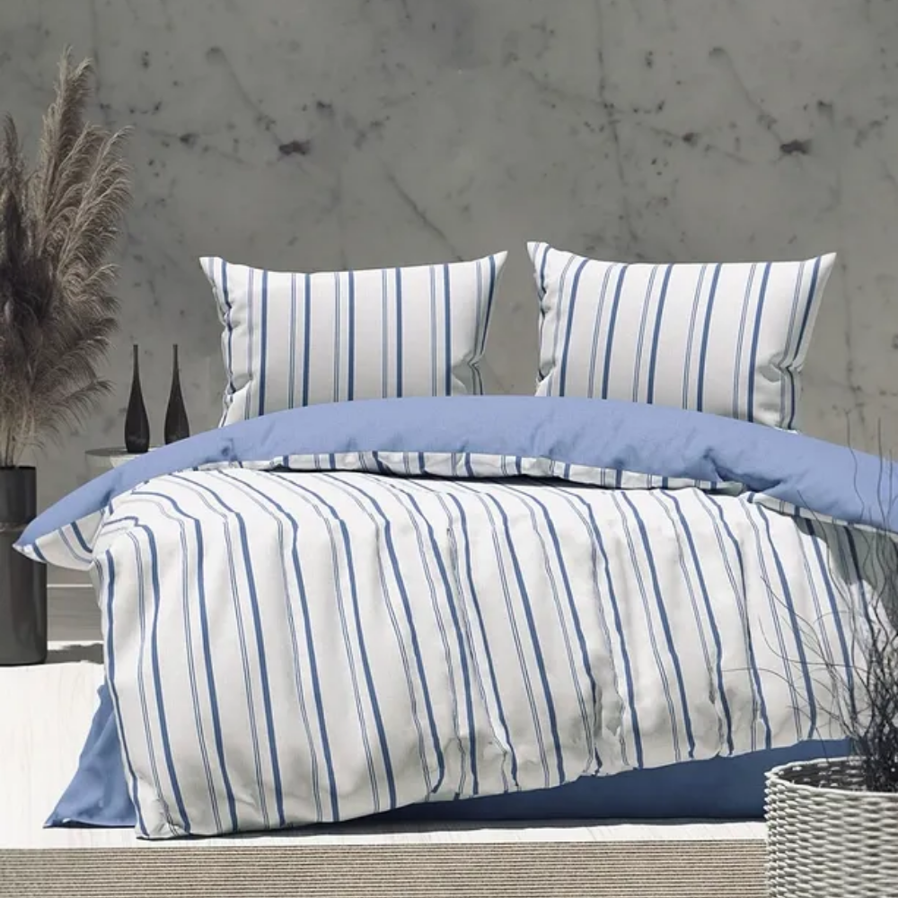 DOUBLE NATURAL SERIES FITTED SHEETS DUVET COVER SET SMOKED
