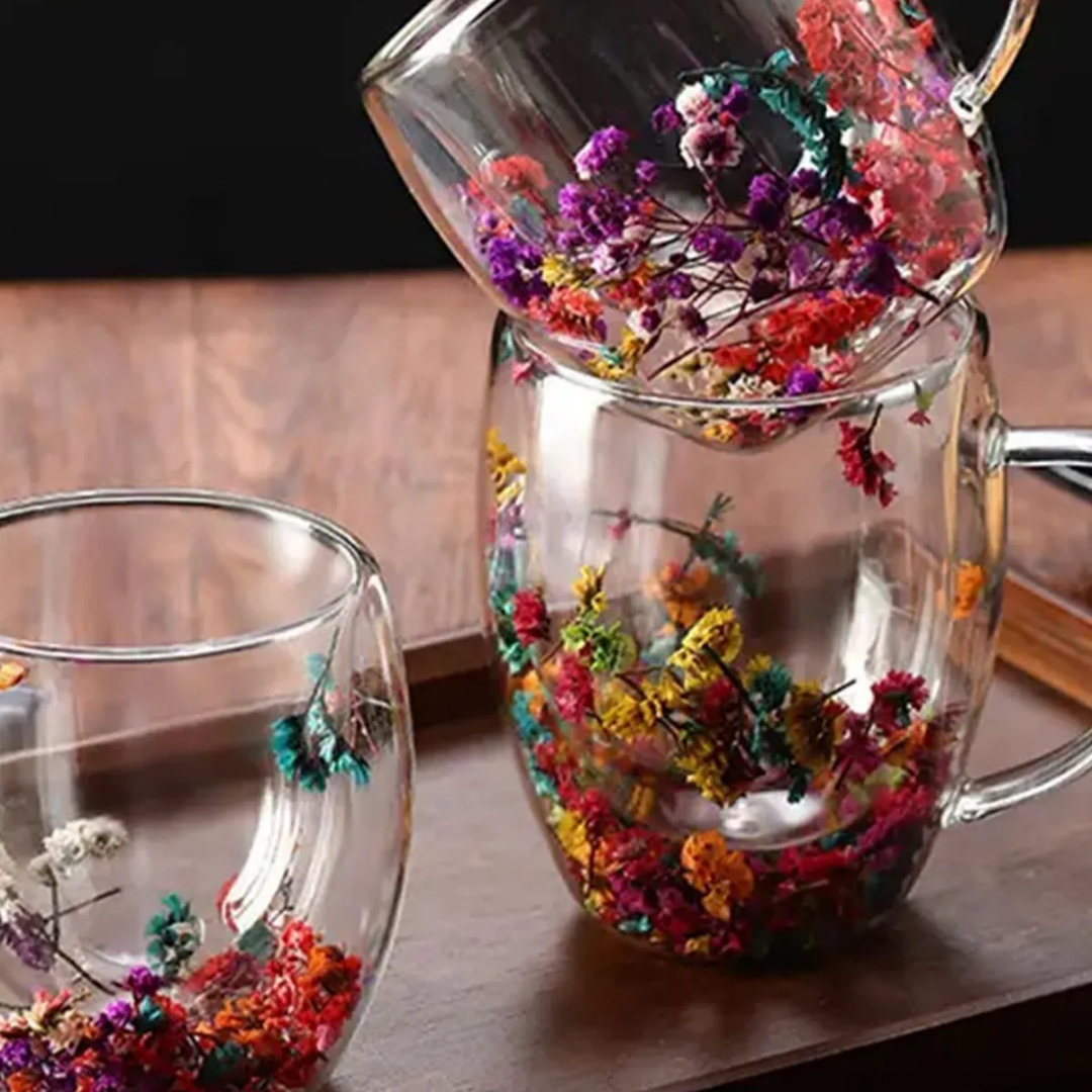 250ml double-walled floral glass mug Atelier Casa