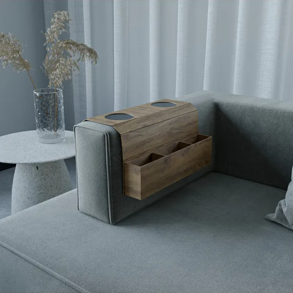 Sofa Side Table, Wooden Sofa Tray, Sofa Side Organizer