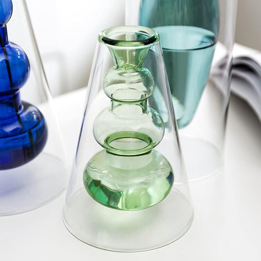 Double Layer Crystal Flower Vase