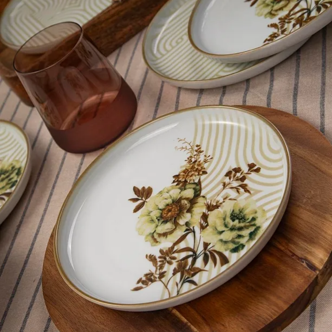 Porcelain Moderna 6 Person 19 cm Cake Set Nostalgia