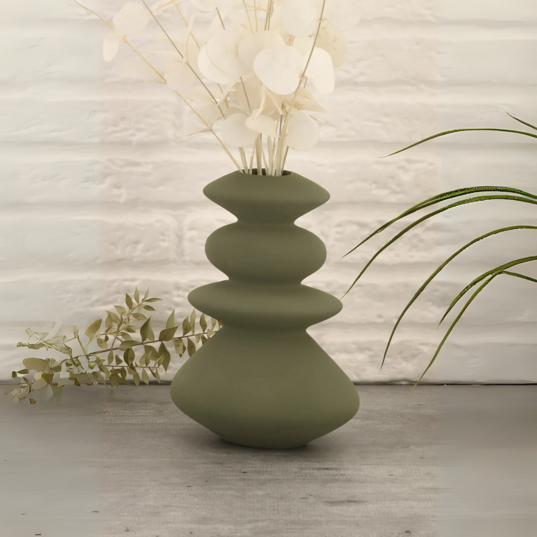 Unglazed Ceramic Vase-22 cm