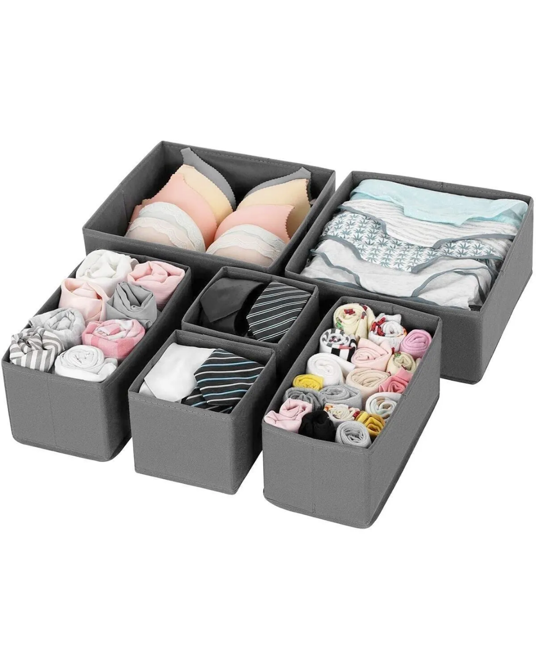 6-Piece Drawer Cabinet Organizer Box Set Anthracite