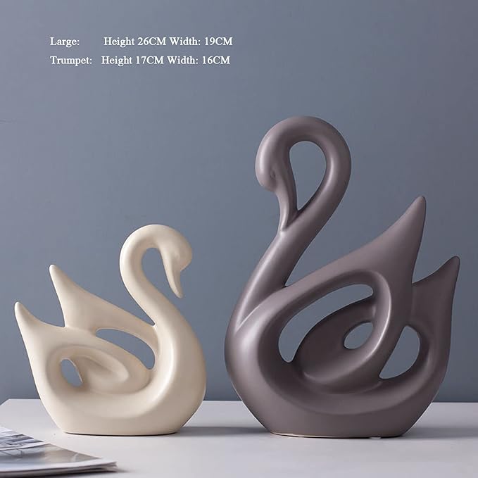 Eterna Swans – Abstract Ceramic Sculpture Set AtelierCasa