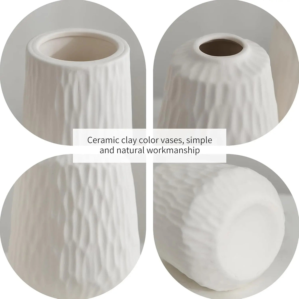 Modern boho ceramic striped vases (Set of 3) Atelier Casa