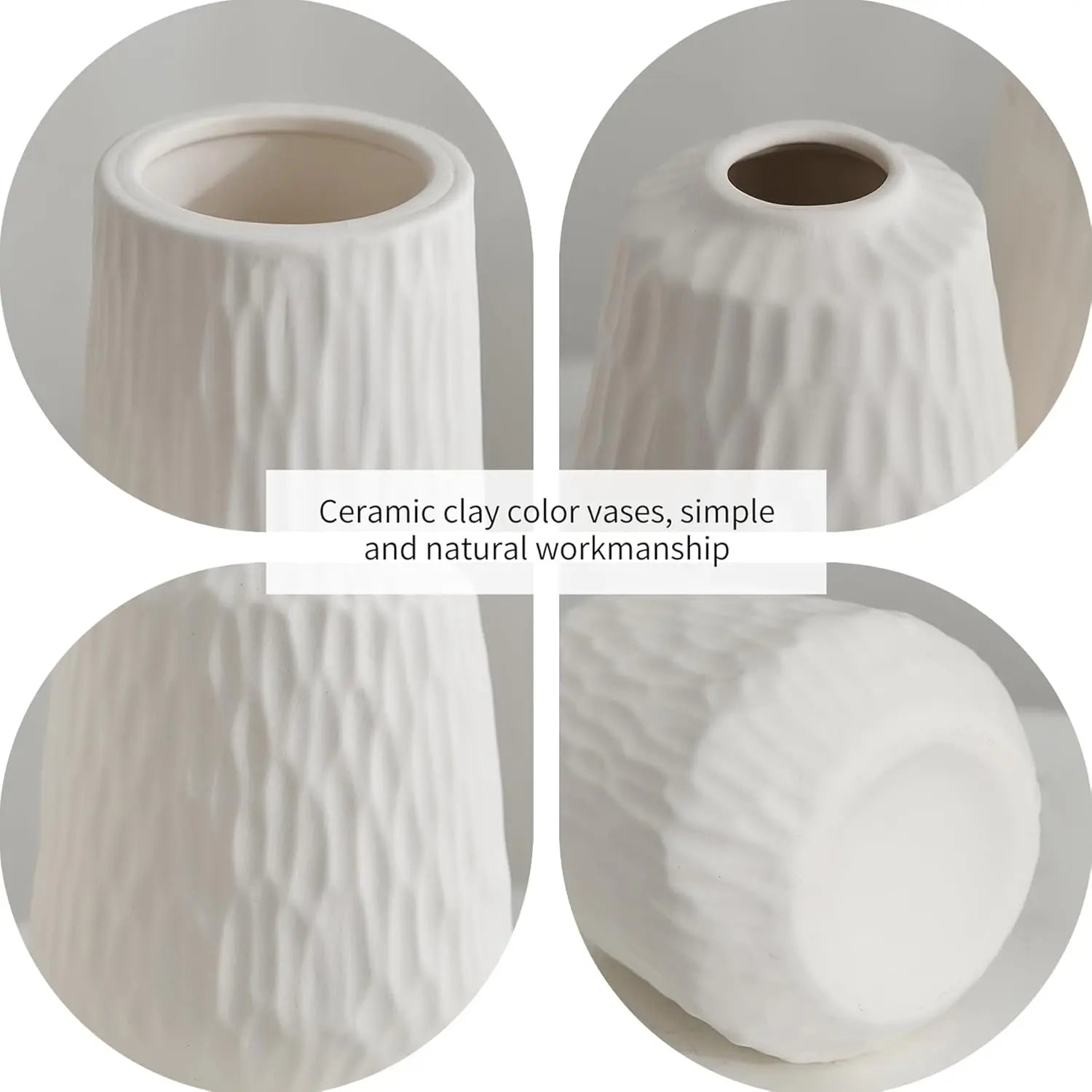 Modern boho ceramic striped vases (Set of 3) Atelier Casa