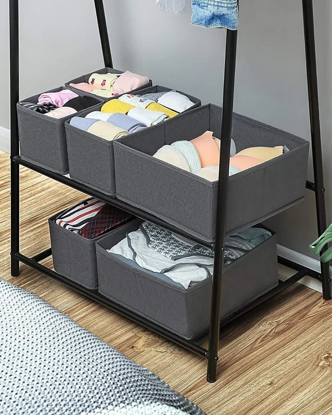 6-Piece Drawer Cabinet Organizer Box Set Anthracite