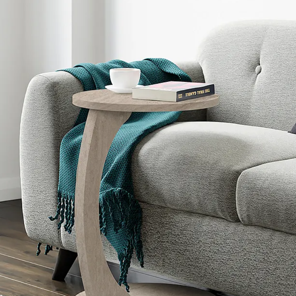 Wheeled C Coffee Table Sofa Table Side Table Nesting Table Service Table - Travertine