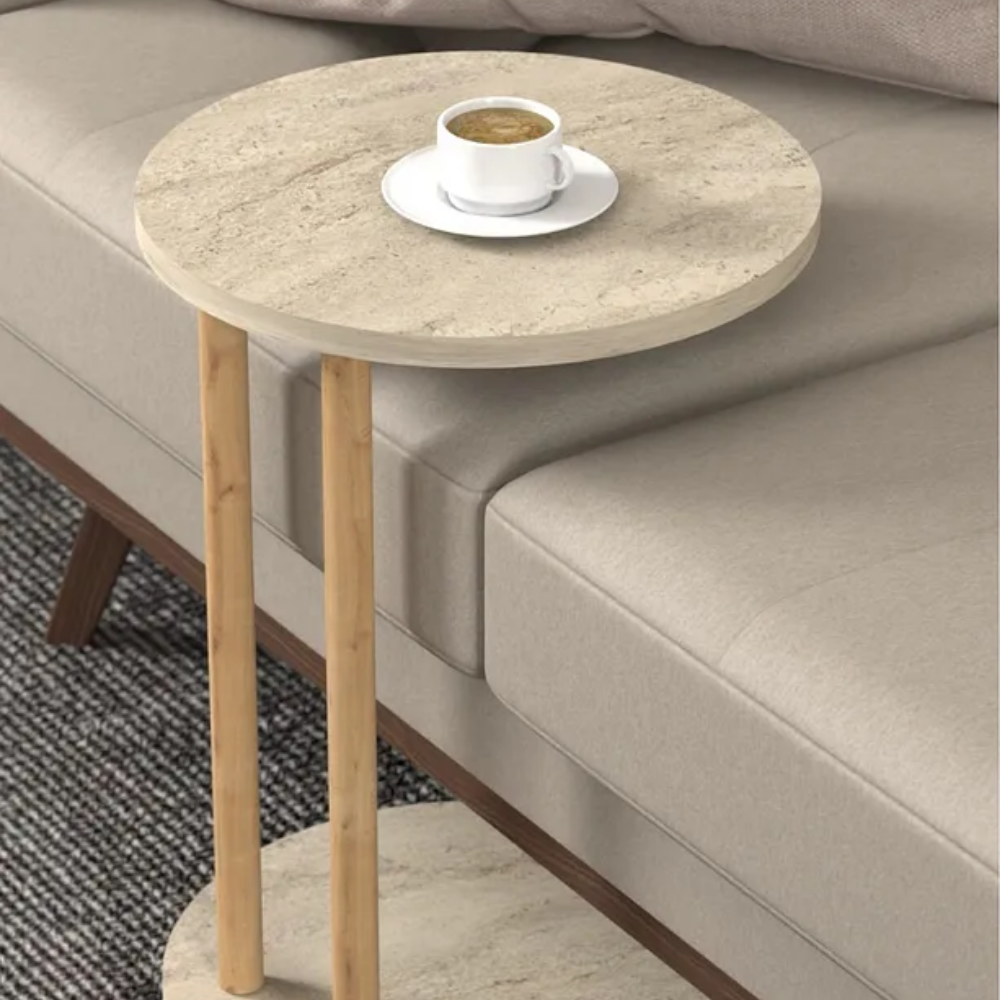 Travertine C Coffee Table, Side Table