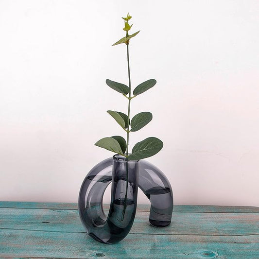 Irregular Grey Shaped Glass Vase