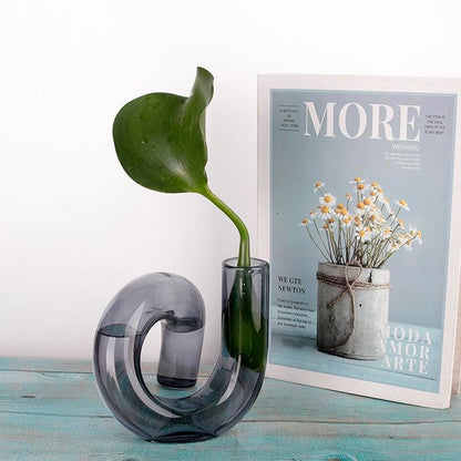 Irregular Grey Shaped Glass Vase