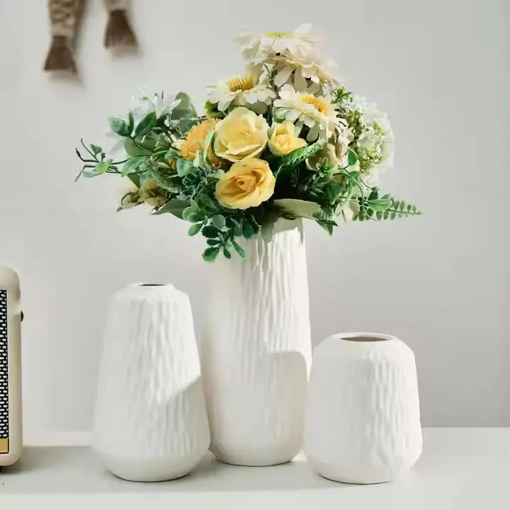 Modern boho ceramic striped vases (Set of 3) Atelier Casa