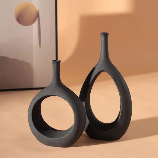 Black Archway Vase Set