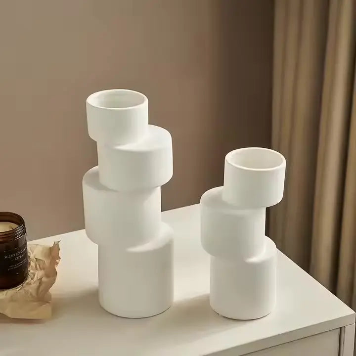 Creative Art Irregular White Ceramic Vase Atelier Casa