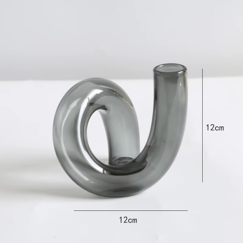 Irregular Grey Shaped Glass Vase
