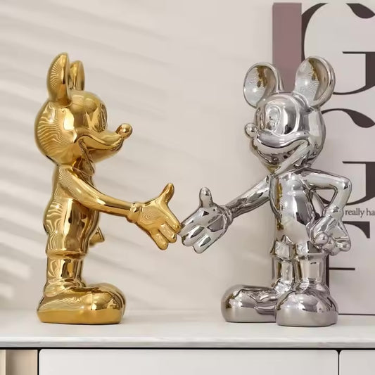 Modern Handshake Mouse Sculpture