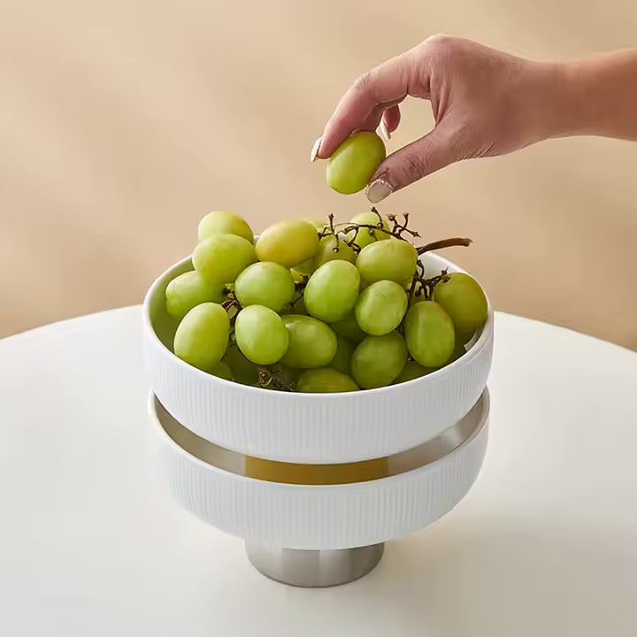High foot ceramic fruit tray