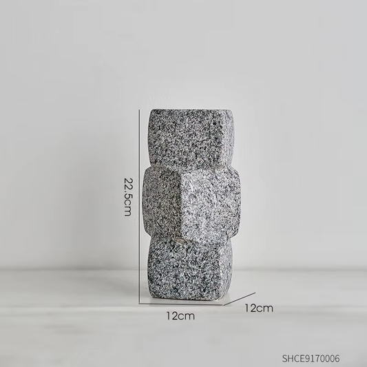 Chinese Antique Style Geometric Square Vase