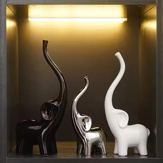 3-Piece Ceramic Elephant Set
