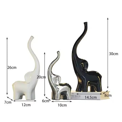 3-Piece Ceramic Elephant Set
