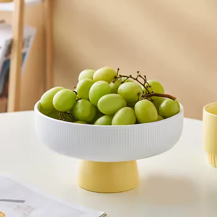 High foot ceramic fruit tray