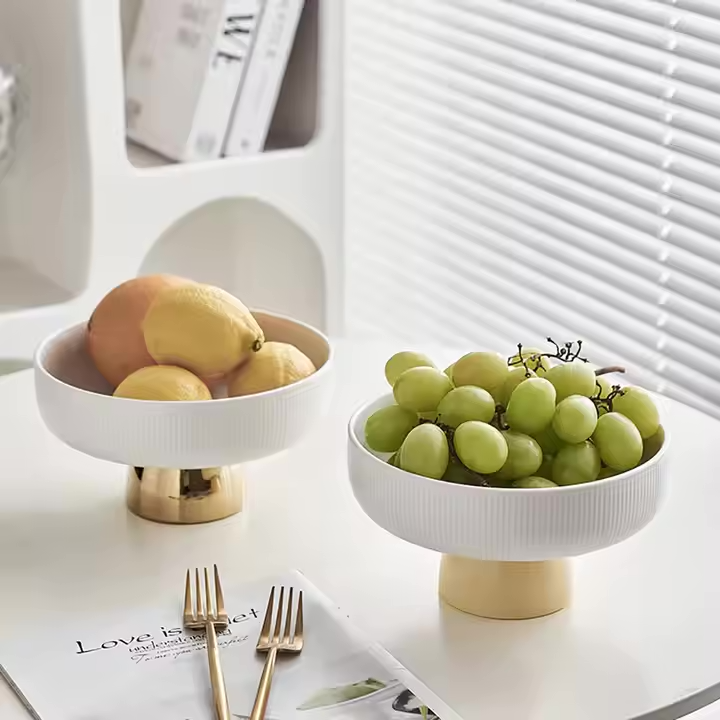 High foot ceramic fruit tray
