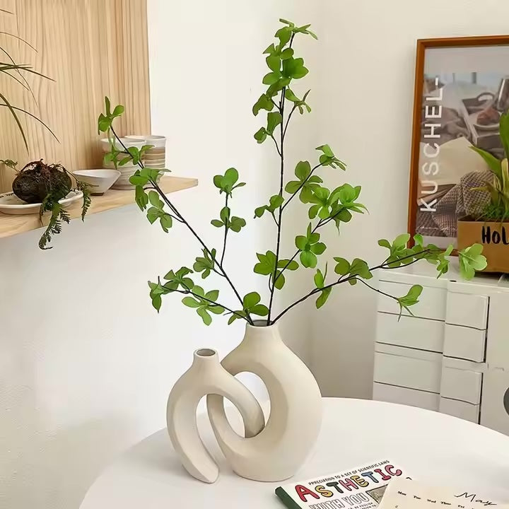 White Pottery Love Vases (Set of 2) Atelier Casa