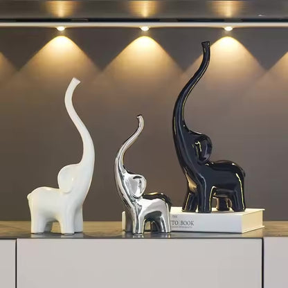 3-Piece Ceramic Elephant Set