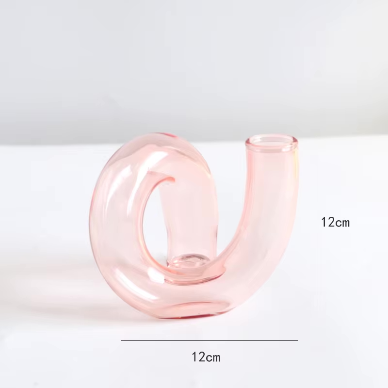 Irregular Pink Shaped Glass Vase