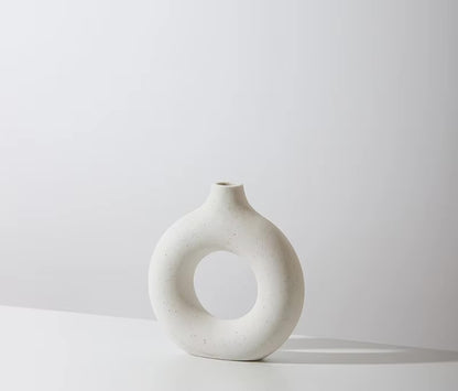 Circle Hollow Ceramic Vase