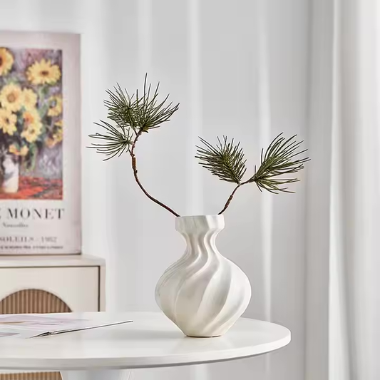 White Ceramic Art Vase Modern Minimalist Style