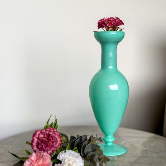 Light Green Sculptural Glass Vase