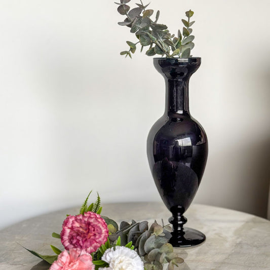 Black Sculptural Glass Vase