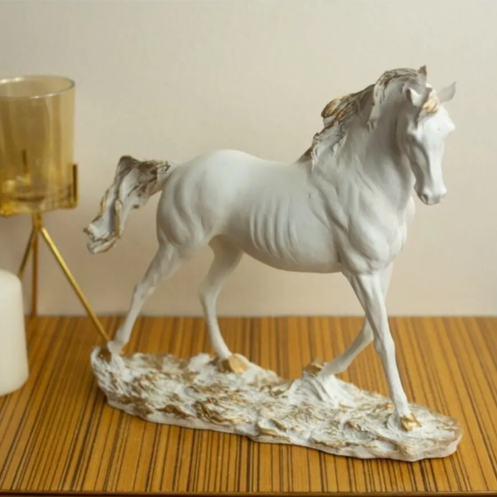 Polyester White Tabyali Horse Figurine Atelier Casa