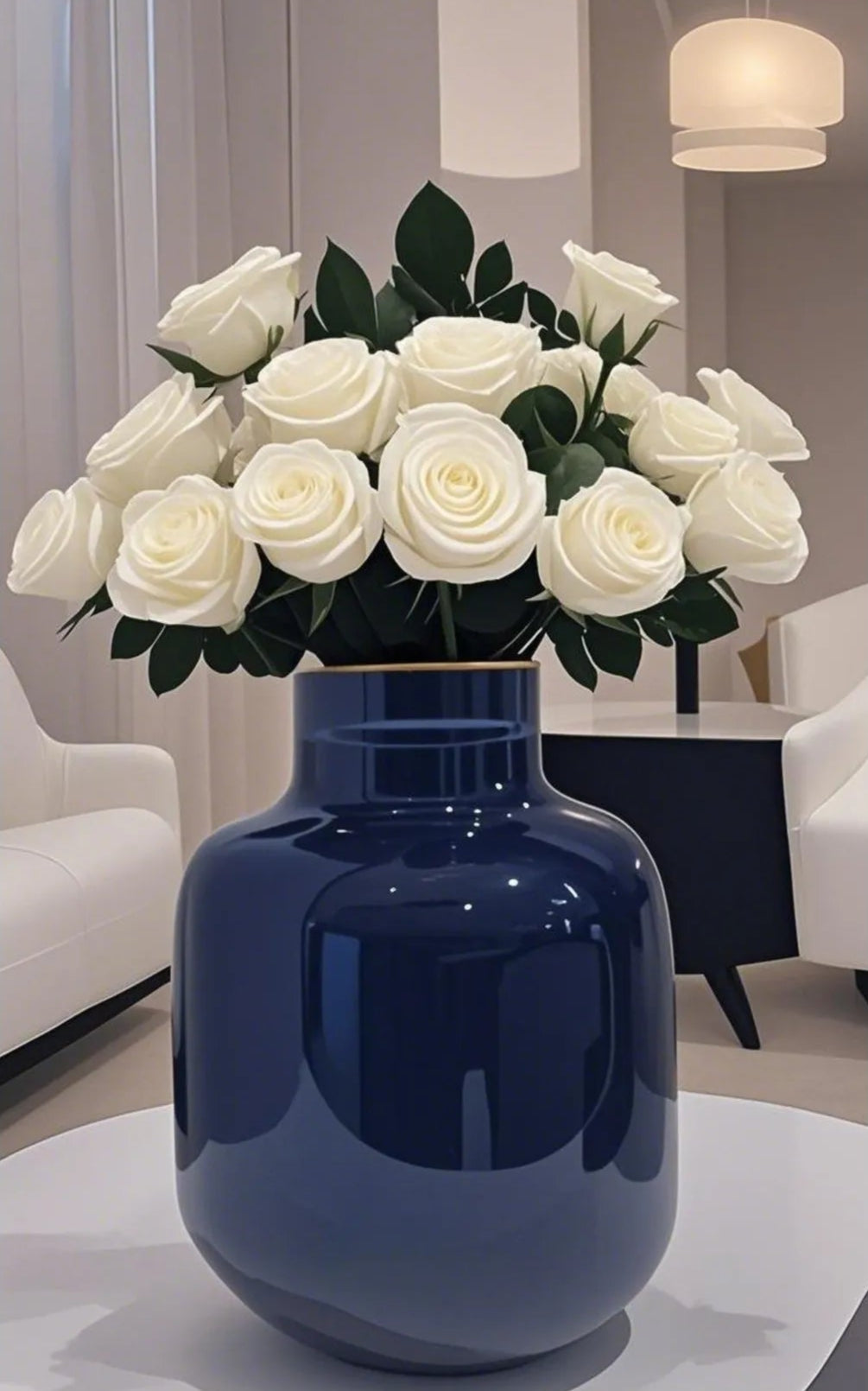 Glossy Navy Vase – 20x16 cm AtelierCasa